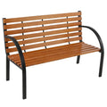 48 Outdoor Patio Garden Bench Steel Cast Iron Frame Park Seat