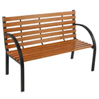 48 Outdoor Patio Garden Bench Steel Cast Iron Frame Park Seat