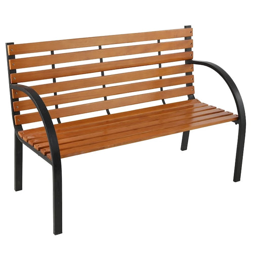 48 Outdoor Patio Garden Bench Steel Cast Iron Frame Park Seat