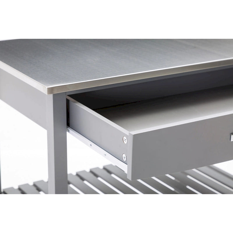 Holland Kitchen Cart With Stainless Steel Top