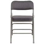 2 Pack Curved Triple Braced & Hinged Fabric Upholstered Metal Folding Chair