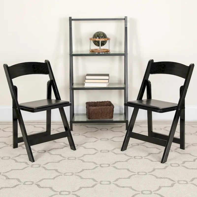 Vinyl-padded Wood Folding Chair (Set of 4)