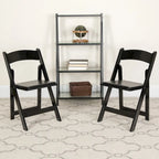 Vinyl-padded Wood Folding Chair (Set of 4)