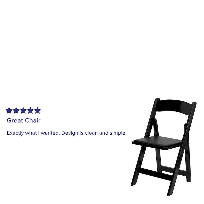 Vinyl-padded Wood Folding Chair (Set of 4)