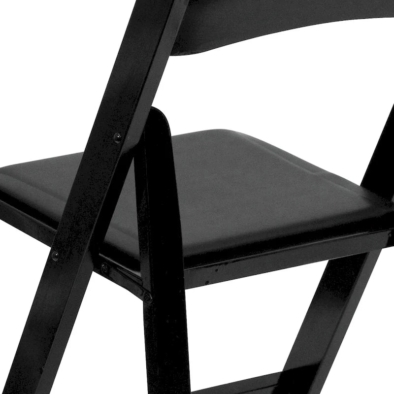 Vinyl-padded Wood Folding Chair (Set of 4)