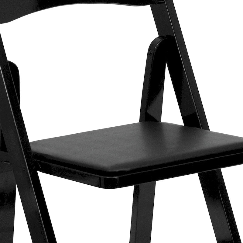 Vinyl-padded Wood Folding Chair (Set of 4)