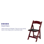Vinyl-padded Wood Folding Chair (Set of 4)
