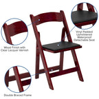 Vinyl-padded Wood Folding Chair (Set of 4)