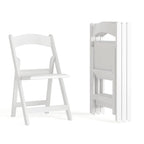 Lightweight Resin Folding Chairs with Vinyl Seats (Set of 4)