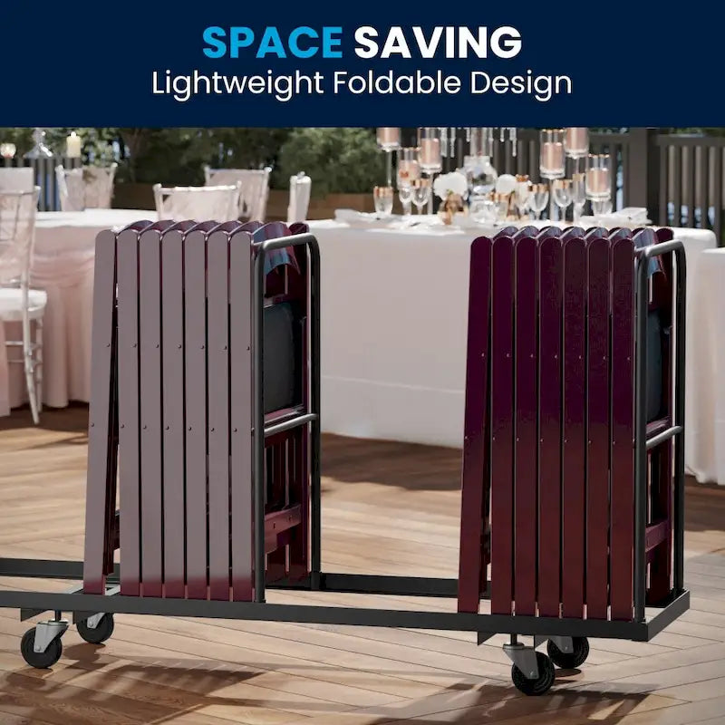 Lightweight Resin Folding Chairs with Vinyl Seats (Set of 4)