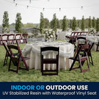 Lightweight Resin Folding Chairs with Vinyl Seats (Set of 4)