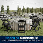 Lightweight Resin Folding Chairs with Vinyl Seats (Set of 4)