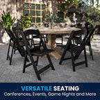 Lightweight Resin Folding Chairs with Vinyl Seats (Set of 4)