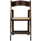 Wood Folding Chair with Vinyl Padded Seat (Set of 2)
