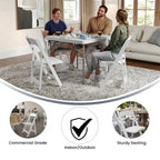 Wood Folding Chair with Vinyl Padded Seat (Set of 2)