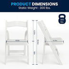 Wood Folding Chair with Vinyl Padded Seat (Set of 2)