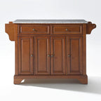 Crosley LaFayette Solid Granite Top Kitchen Island in Classic Cherry Finish - 18d x 51.5w x 36h