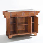 Crosley LaFayette Solid Granite Top Kitchen Island in Classic Cherry Finish - 18d x 51.5w x 36h