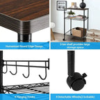Metal Storage 3-Tier Rolling Kitchen Utility Cart