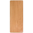 6-Foot Rectangular Wood Folding Banquet Table with Clear Coated Finished Top - 72D x 30W x 30.25H