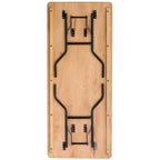 6-Foot Rectangular Wood Folding Banquet Table with Clear Coated Finished Top - 72D x 30W x 30.25H