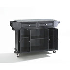 Crosley Black Solid Granite Top Kitchen Cart/Island - 18d x 51.5w x 36h