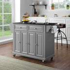Crosley Solid Black Granite Top Kitchen Island - 51.5 W x 18 D x 34 H