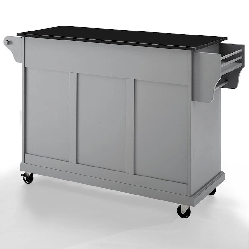 Crosley Solid Black Granite Top Kitchen Island - 51.5 W x 18 D x 34 H