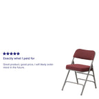 4 Pack Curved Triple Braced & Hinged Fabric Upholstered Metal Folding Chair