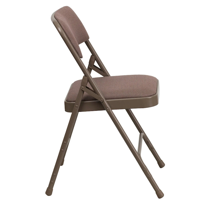4 Pack Curved Triple Braced & Double Hinged Metal Folding Chair