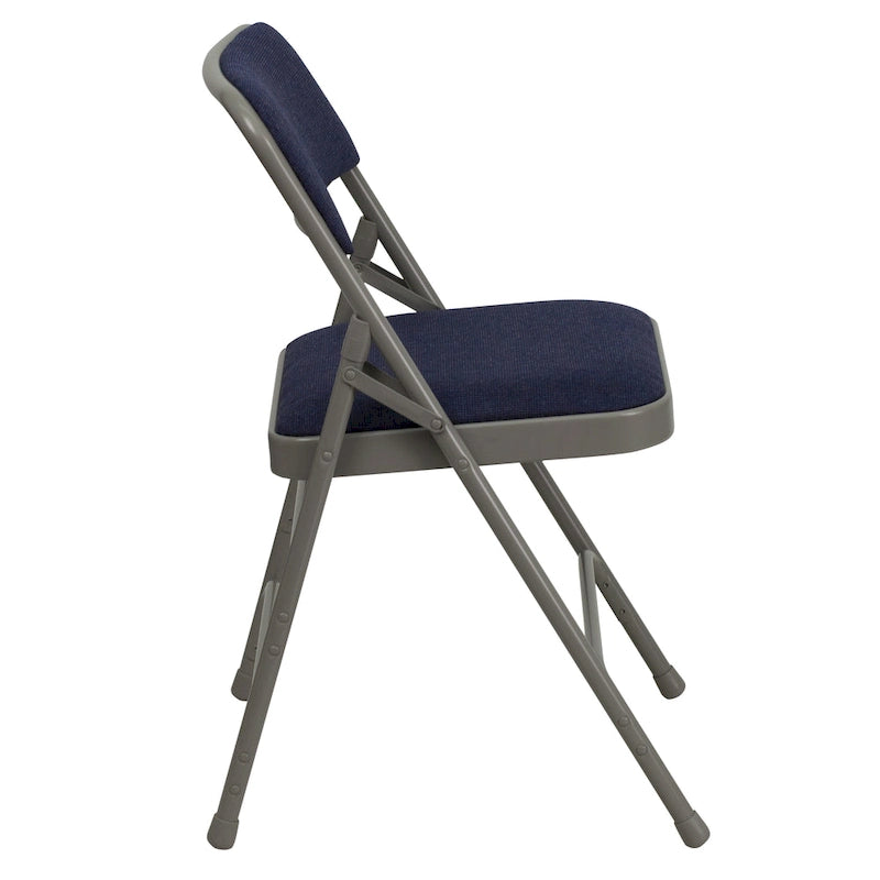 4 Pack Curved Triple Braced & Double Hinged Metal Folding Chair