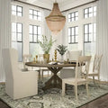 Sabera Shabby Chic Round X-Base Dining Set - Double X Back by 