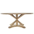 Sabera Shabby Chic Round X-Base Dining Set - Double X Back by