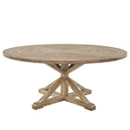 Sabera Shabby Chic Round X-Base Dining Set - Double X Back by