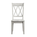 Sabera Shabby Chic Round X-Base Dining Set - Double X Back by