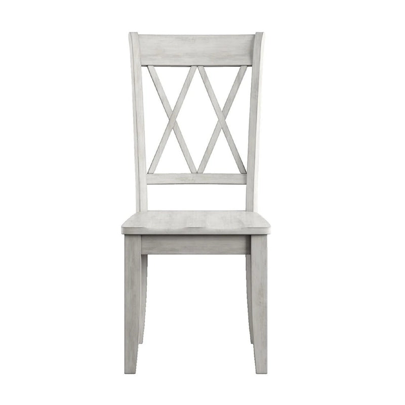 Sabera Shabby Chic Round X-Base Dining Set - Double X Back by