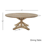 Sabera Shabby Chic Round X-Base Dining Set - Double X Back by