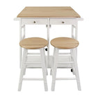Wooden Breakfast Cart with Drop-Leaf Table, American Maple Top - N/A