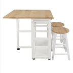 Wooden Breakfast Cart with Drop-Leaf Table, American Maple Top - N/A