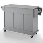 Crosley Solid Granite Top Kitchen Cart/Island In Vintage Grey - 51.5 W x 18 D x 34 H