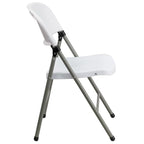 2 PK 330 lb. Capacity Plastic Folding Chair with Charcoal Frame