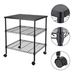 3 Tiers Rolling Storage Rack,Microwave Cart on Wheels