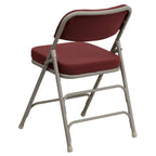 2 Pack Curved Triple Braced & Double Hinged Upholstered Metal Folding Chair