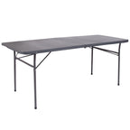 30W x 72L Bi-Fold Plastic Banquet and Event Folding Table with Carrying Handle - 72D x 30W x 29H
