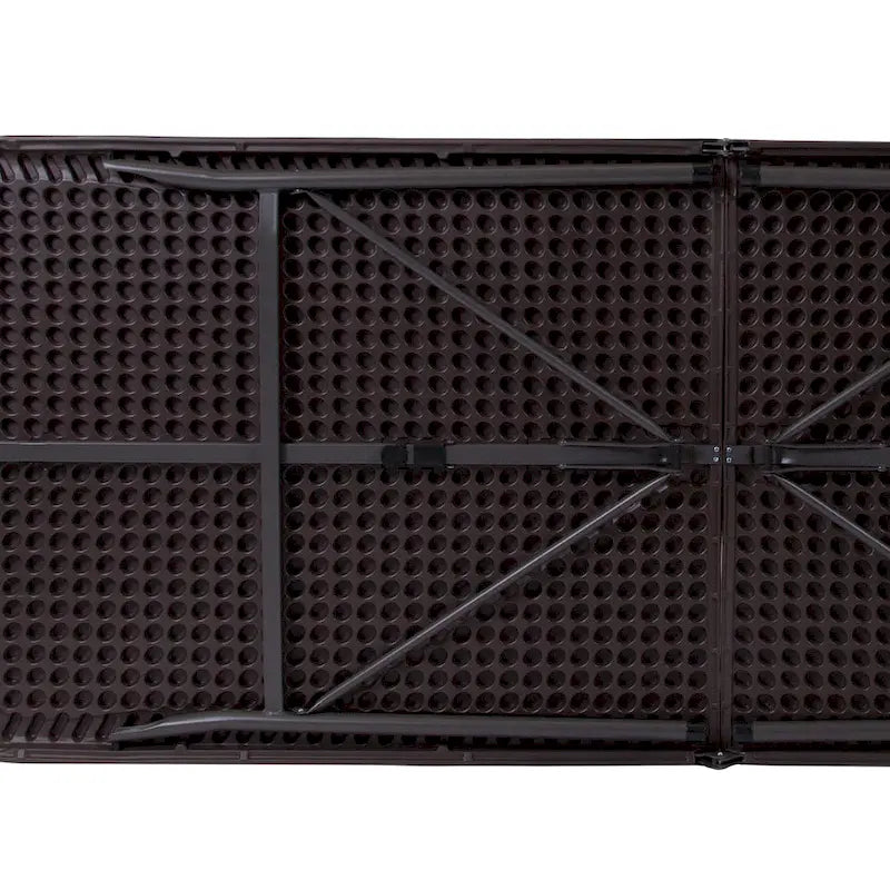 30W x 72L Bi-Fold Plastic Banquet and Event Folding Table with Carrying Handle - 72D x 30W x 29H