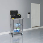 Porch & Den Allerton Stainless Steel Kitchen Work Table Cart