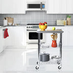 Porch & Den Allerton Stainless Steel Kitchen Work Table Cart