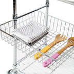 Porch & Den Allerton Stainless Steel Kitchen Work Table Cart