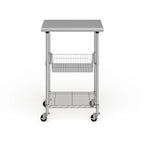Porch & Den Allerton Stainless Steel Kitchen Work Table Cart