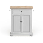 Crosley Alexandria Wood Top Portable Kitchen Island in White Finish - 18d x 31w x 33.5h